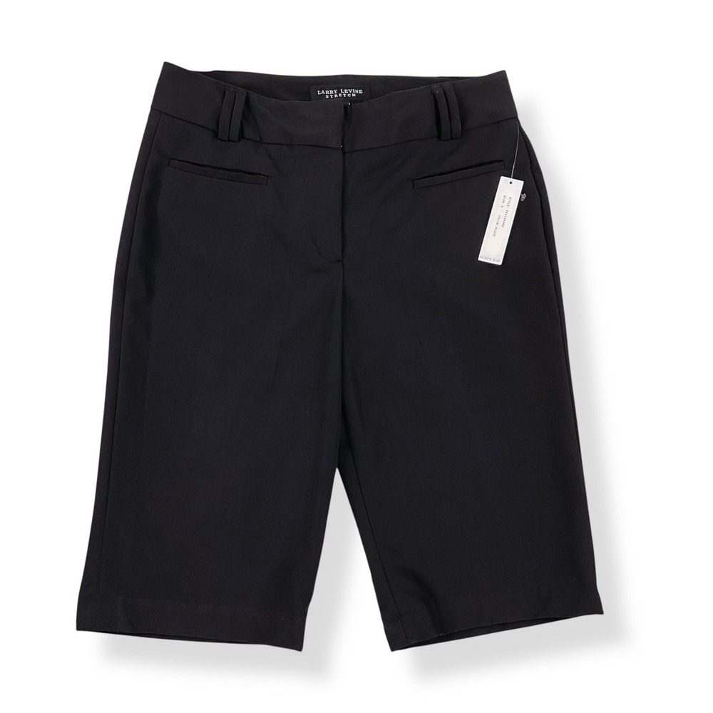 Larry Levine Shorts Size 6 (30x12) Black Mid‎ Rise Trouser Y2K NWT